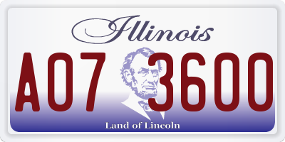 IL license plate A073600