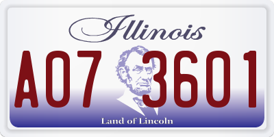 IL license plate A073601
