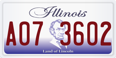 IL license plate A073602