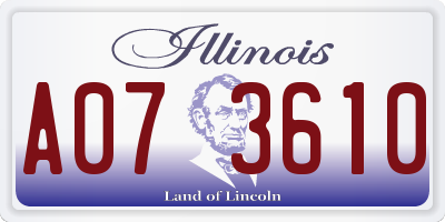 IL license plate A073610