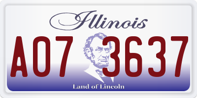 IL license plate A073637