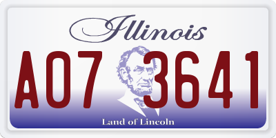 IL license plate A073641