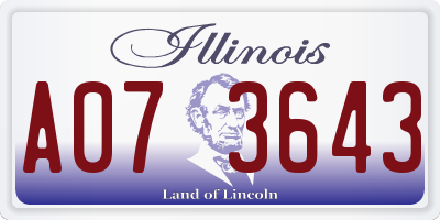 IL license plate A073643