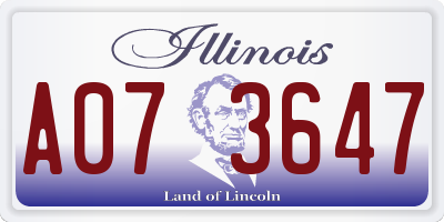 IL license plate A073647