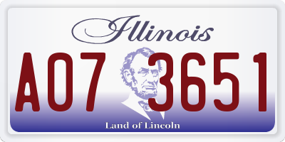 IL license plate A073651