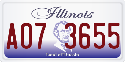 IL license plate A073655