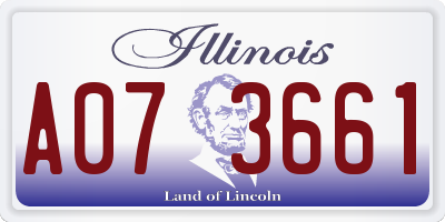 IL license plate A073661