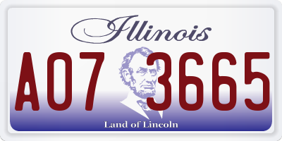 IL license plate A073665