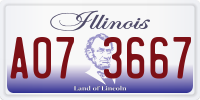 IL license plate A073667