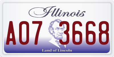 IL license plate A073668