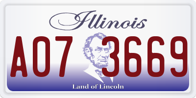 IL license plate A073669