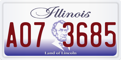 IL license plate A073685