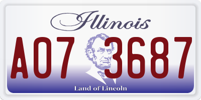 IL license plate A073687