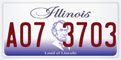 IL license plate A073703