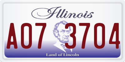 IL license plate A073704