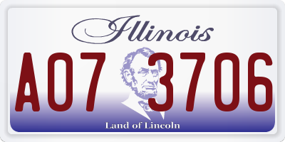 IL license plate A073706