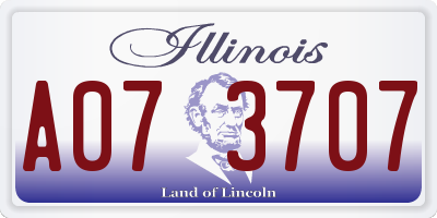 IL license plate A073707