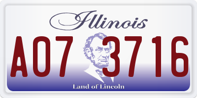 IL license plate A073716