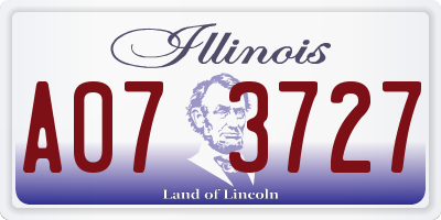 IL license plate A073727