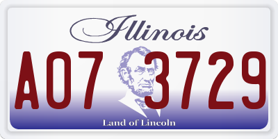 IL license plate A073729