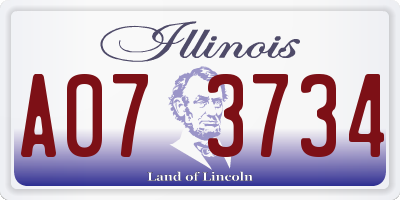 IL license plate A073734