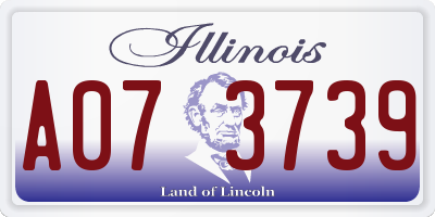IL license plate A073739