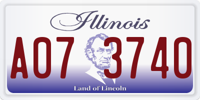 IL license plate A073740