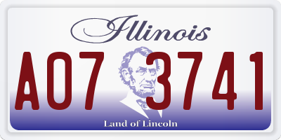 IL license plate A073741