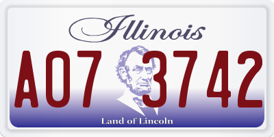 IL license plate A073742