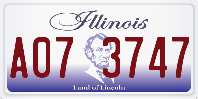 IL license plate A073747