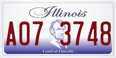 IL license plate A073748