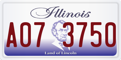 IL license plate A073750