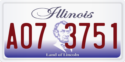 IL license plate A073751