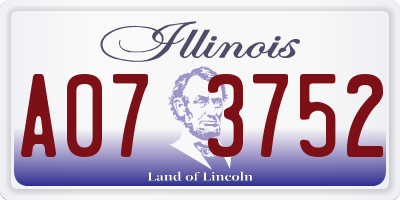 IL license plate A073752