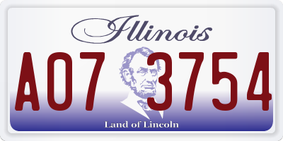 IL license plate A073754