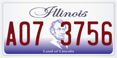 IL license plate A073756