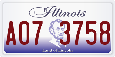 IL license plate A073758