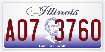IL license plate A073760