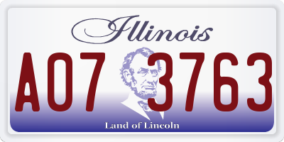 IL license plate A073763