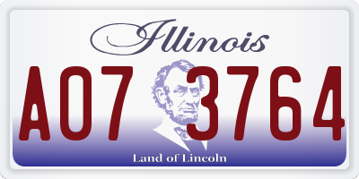 IL license plate A073764