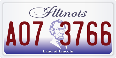 IL license plate A073766