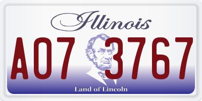 IL license plate A073767