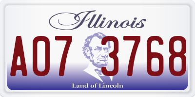 IL license plate A073768