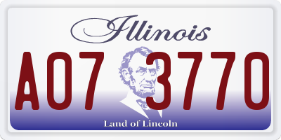 IL license plate A073770