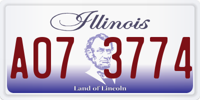 IL license plate A073774