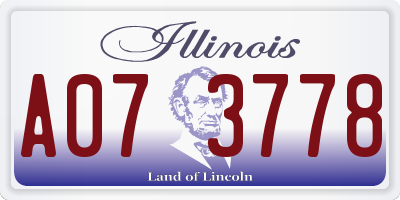 IL license plate A073778