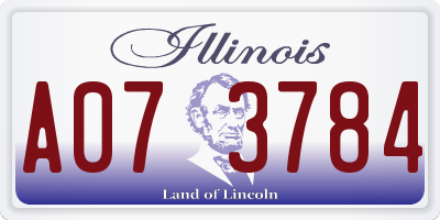 IL license plate A073784