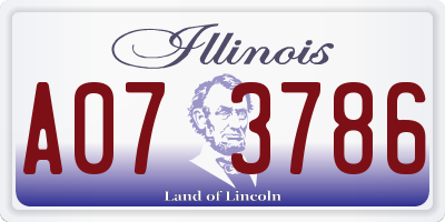 IL license plate A073786