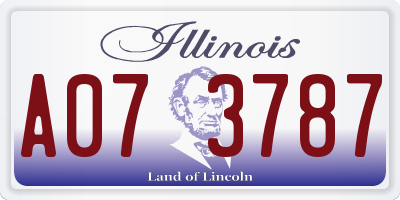IL license plate A073787