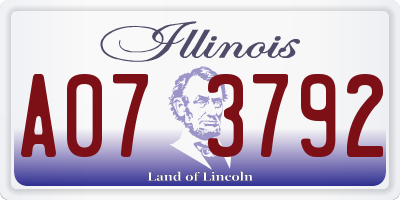 IL license plate A073792